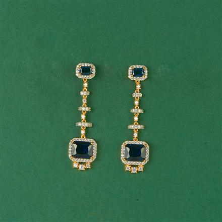 Cz Delicate Earring With 2 Tone Plating