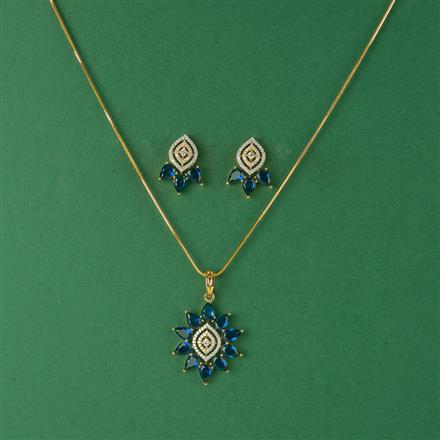 Cz Classic Pendant Set With 2 Tone Plating