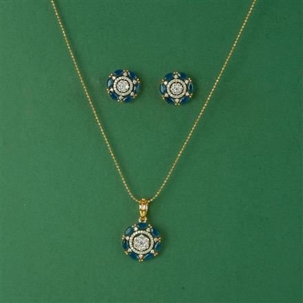 Cz Delicate Pendant Set With 2 Tone Plating