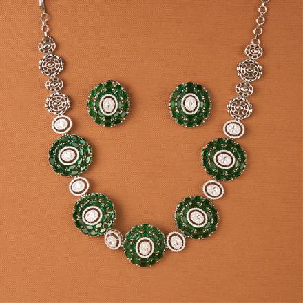 Cz Classic Necklace With Rhodium Plating