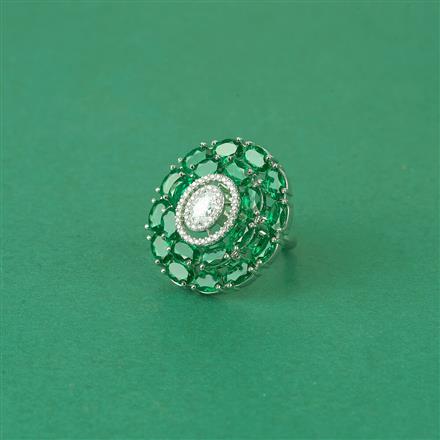 Cz Adjustable Ring With Rhodium Plating