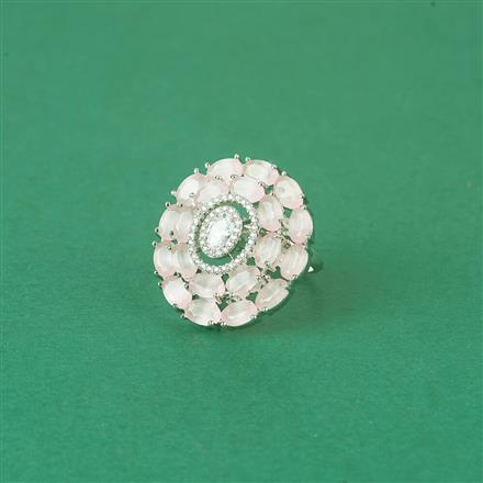 Cz Adjustable Ring With Rhodium Plating