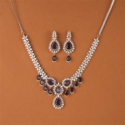 Cz Classic Necklace With Rhodium Plating