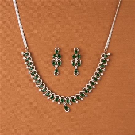 Cz Classic Necklace With Rhodium Plating