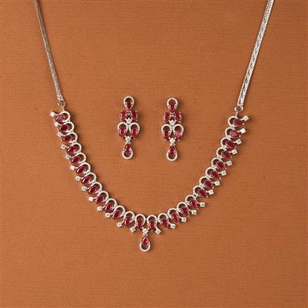 Cz Classic Necklace With Rhodium Plating