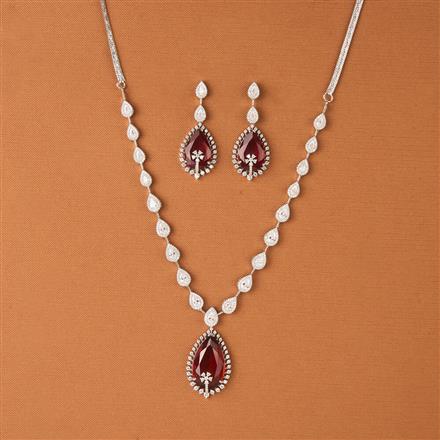 Cz Delicate Necklace With Rhodium Plating