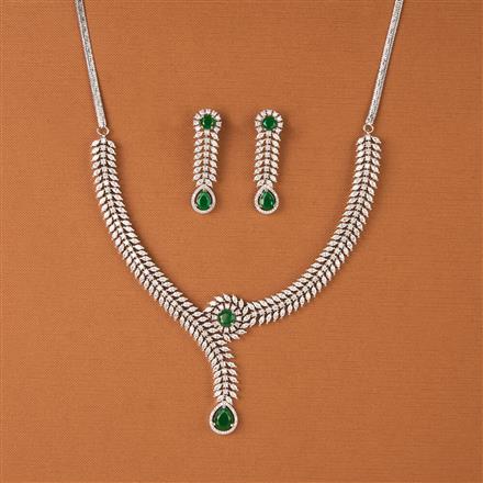 Cz Classic Necklace With Rhodium Plating