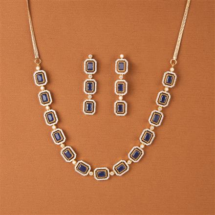 Cz Classic Necklace With 2 Tone Plating