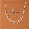 Cz Classic Necklace With 2 Tone Rhodium Plating