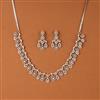 Cz Classic Necklace With 2 Tone Rhodium Plating