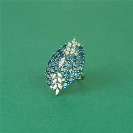 Cz Adjustable Ring With Rhodium Plating
