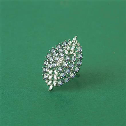 Cz Adjustable Ring With Rhodium Plating