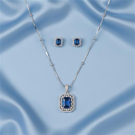 Cz Classic Pendant Set With Rhodium Plating