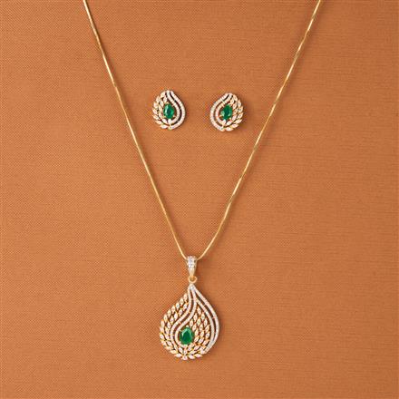 Cz Classic Pendant Set With 2 Tone Plating