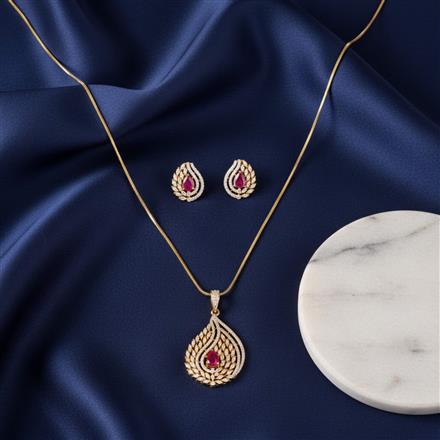 Cz Classic Pendant Set With 2 Tone Plating