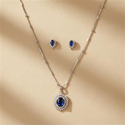 Cz Classic Pendant Set With Rhodium Plating