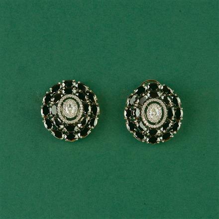 Cz Classic Earring With Rhodium Plating