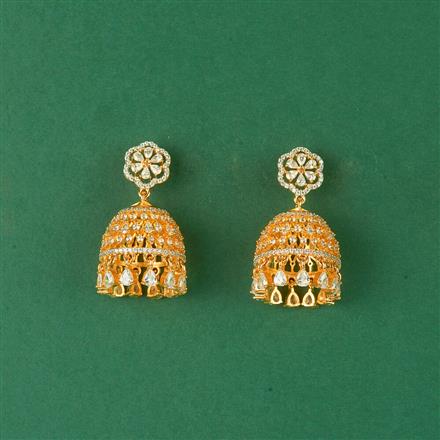 Cz Classic Jhumki With 2 Tone Rhodium Plating