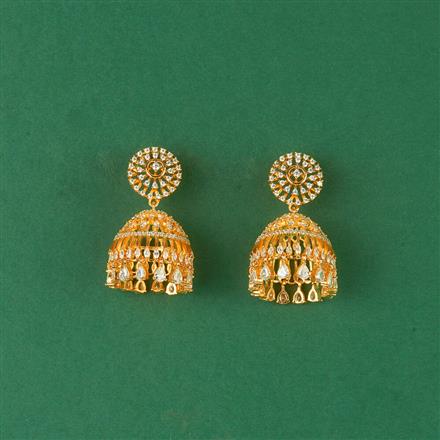 Cz Classic Jhumki With 2 Tone Rhodium Plating
