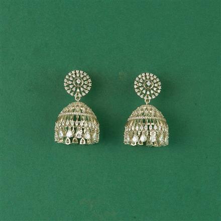 Cz Classic Jhumki With 2 Tone Rhodium Plating