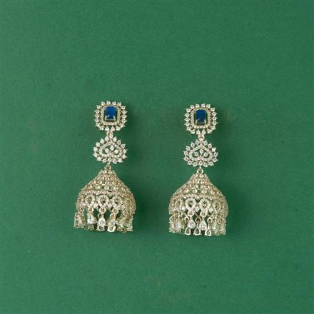 Cz Classic Jhumki With Rhodium Plating