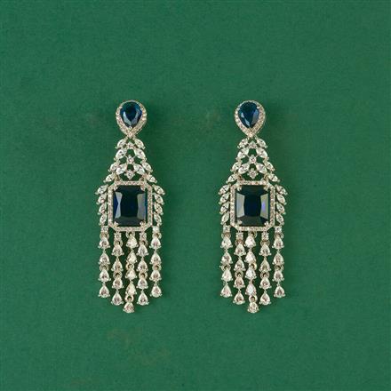 Cz Classic Earring With Rhodium Plating