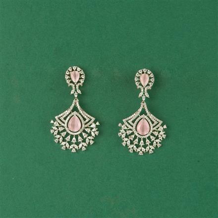 Cz Classic Earring With Rhodium Plating