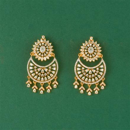 Cz Classic Earring With 2 Tone Plating