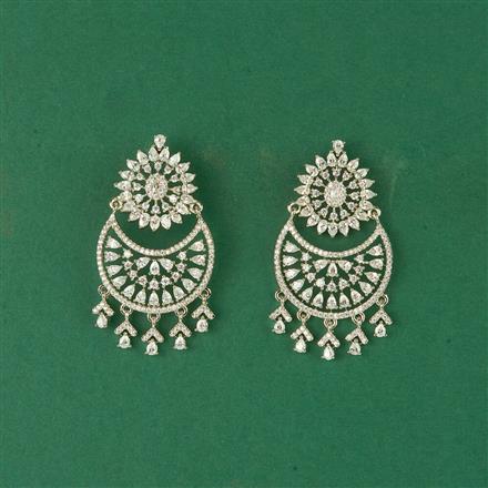 Cz Classic Earring With 2 Tone Plating
