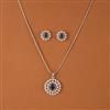 Cubic Zirconia Classic Pendant Set With Rhodium Plating