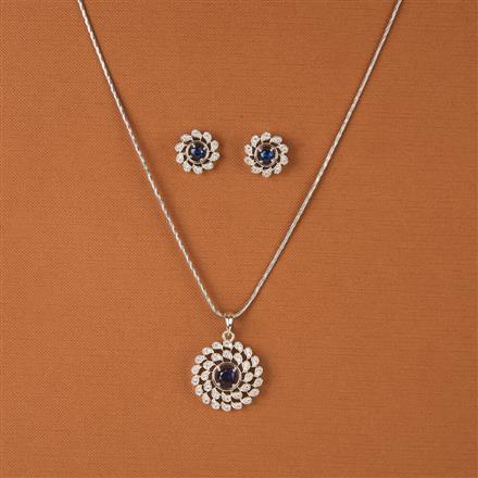 Cubic Zirconia Classic Pendant Set With Rhodium Plating
