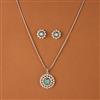 Cubic Zirconia Classic Pendant Set With Rhodium Plating