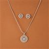 Cubic Zirconia Classic Pendant Set With Rhodium Plating