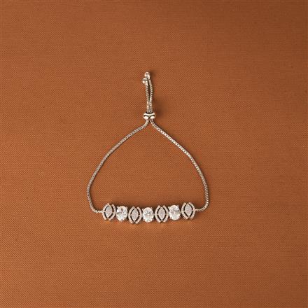 Cz Delicate Bracelet With Rhodium Plating