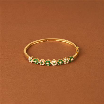 Cz Delicate Kada With Gold Plating