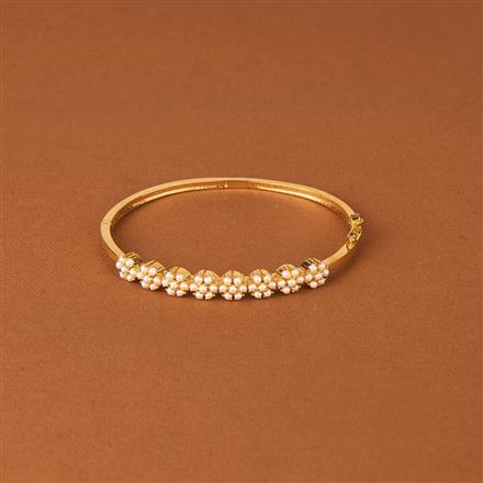Cz Delicate Kada With Gold Plating
