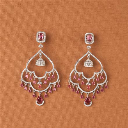 Cubic Zirconia Classic Earring With Rhodium Plating