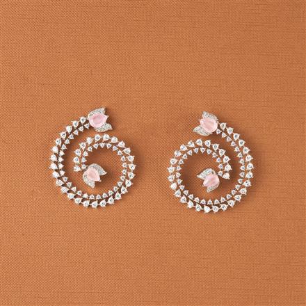 Cubic Zirconia Classic Earring With Rhodium Plating