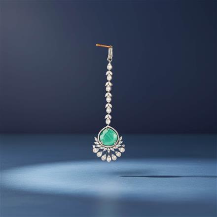 Cubic Zirconia Classic Tikka With Rhodium Plating