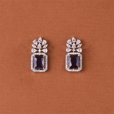 Cubic Zirconia Delicate Earring With Rhodium Plating