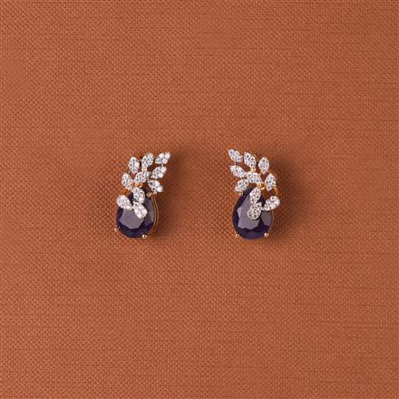 Cubic Zirconia Short Earring With 2 Tone Plating