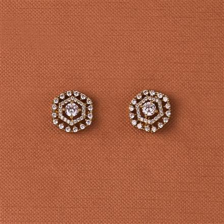 Cubic Zirconia Delicate Tops With Mehndi 2 Tone Rhodium Plating