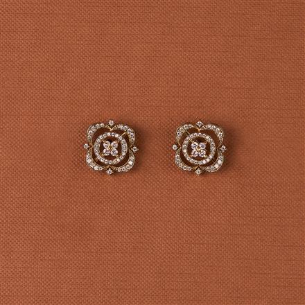 Cubic Zirconia Delicate Tops With Mehndi 2 Tone Rhodium Plating