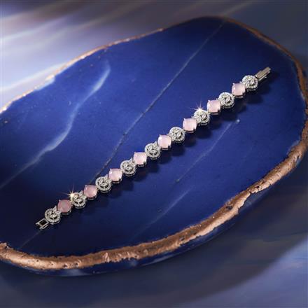 Cubic Zirconia Classic Bracelet With Rhodium Plating