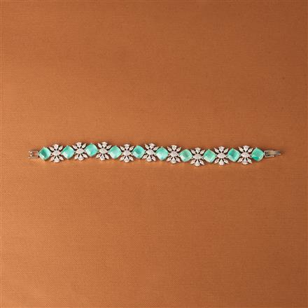 Cubic Zirconia Classic Bracelet With Rhodium Plating