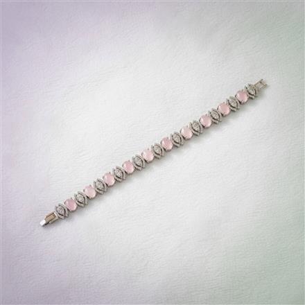 Cubic Zirconia Classic Bracelet With Rhodium Plating