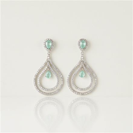 Cubic Zirconia Classic Earring With Rhodium Plating