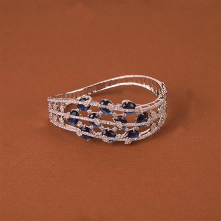 Cubic Zirconia Classic Kada With Rhodium Plating