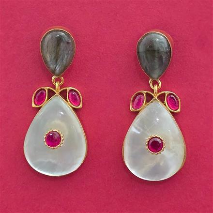 Cz Classic Earring With Matte Gold Plating