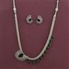 American Diamond Classic Pendant Set With Rhodium Plating